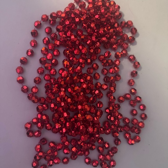 Red Beaded Christmas Tree Garland Home Decor - Picture 1 of 5